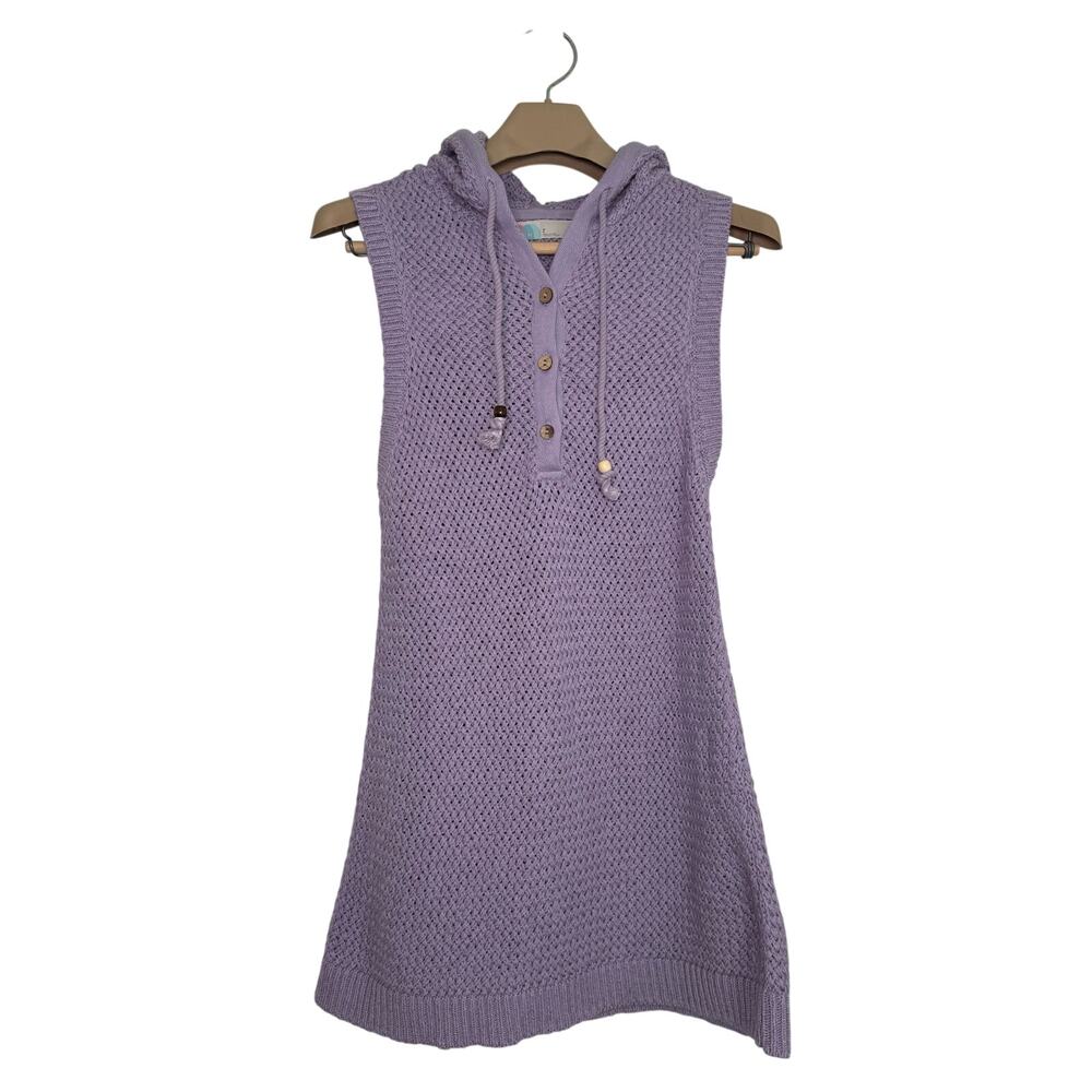 Free People FP Beach Ainsley Sweater Dress Mini Size SMALL Lilac Purple Cover Up